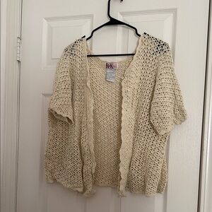 Women's Cream Open-Knit Sweater